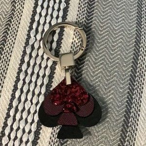 NWNT Kate Spade maroon/black/silver key chain